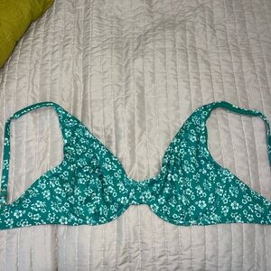 Teal Floral Underwire Bikini Top